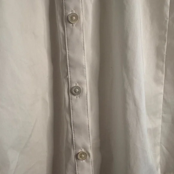Ann Taylor White Ruffle Blouse with Black Trim Size 2 - Picture 2 of 7